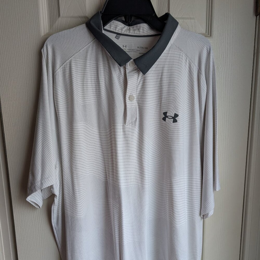 XL Men Under Armour White Golf Polo